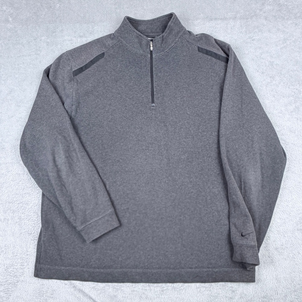 Nike Golf Dri-FIT Mens XL Gray Quarter Zip Pullover Sweatshirt 392394-032